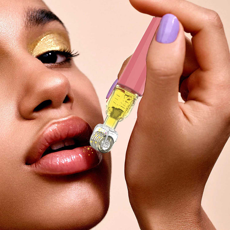 3 In 1 Lip Care Roller Needle Roller Lip Roller, Beard Hair Growth Roller & Serum Applicant