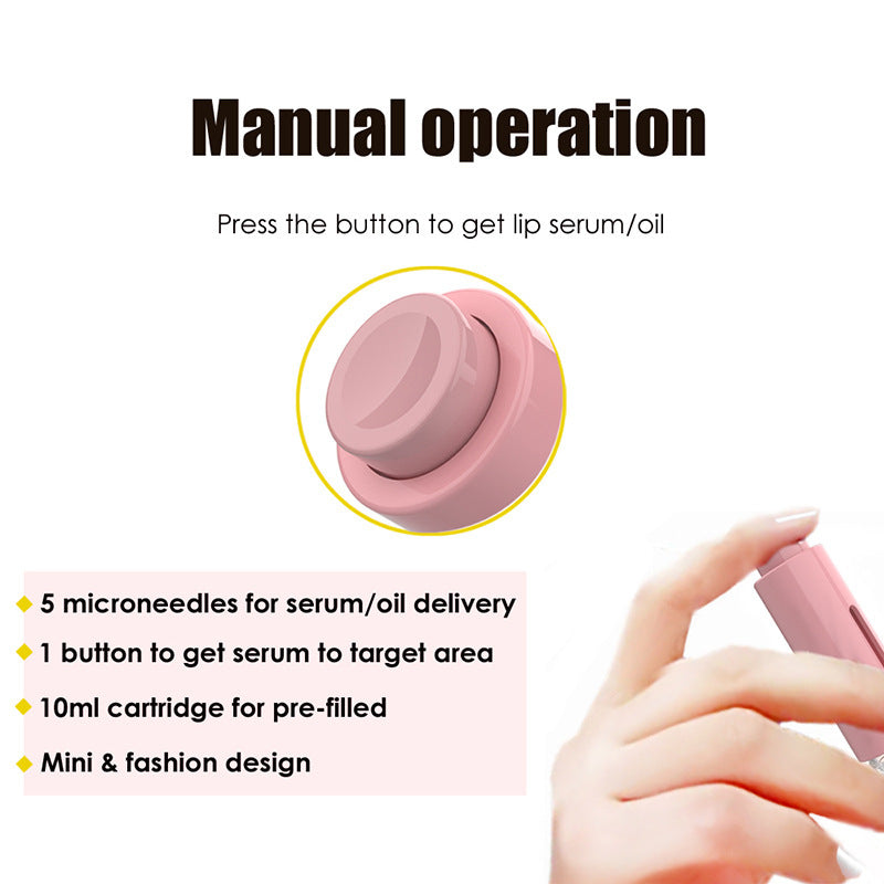 3 In 1 Lip Care Roller Needle Roller Lip Roller, Beard Hair Growth Roller & Serum Applicant